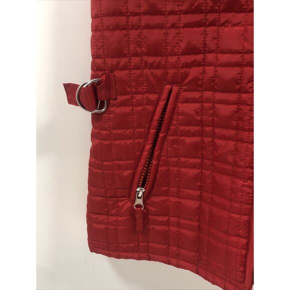 For Cynthia Quilted Vest Womens Size Petite Small Red Knit Zipper Front - Picture 2 of 4